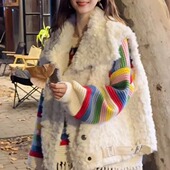 高级新款 时尚 休闲气质纯色宽松显瘦毛毛马甲女冬季 百搭洋气上衣潮