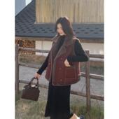 2025新款 大码 秋冬皮毛一体外套洋气显瘦加绒加厚机车服马甲