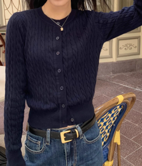 秋冬新款黑色针织开衫外套（建议干洗）SY0101