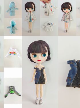 彩虹大姐姐娃衣服裙子小布Blytheob24 azone m可穿适合6分小特体
