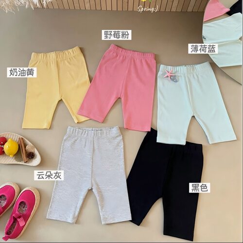 女童裤子春夏款2026新款儿童洋气时髦休闲裤宝宝骑行裤短裤五分裤
