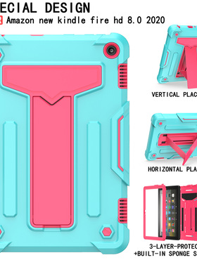 适用亚马逊HD8 2020/ HD8 PLUS 2020平板保护套防摔T型支架适用于