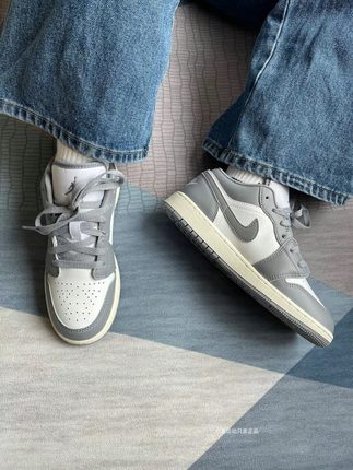 Air Jordan 1 Low AJ1灰白烟灰男女低帮防滑复古篮球鞋553560-053