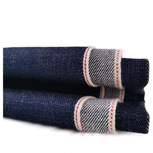 长绒棉selvedge赤耳丹宁牛仔面料浅靛蓝冈山牛仔热销纯棉秋冬加厚