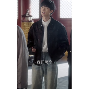 原版短剧夫人她专治不服3王培廷晏书澜同款皮衣外套夹克男衣服潮