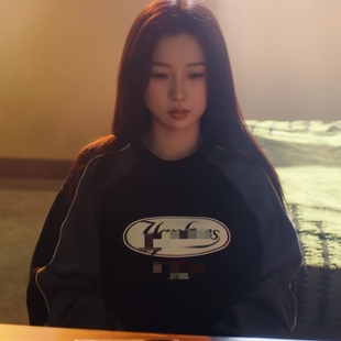 原版双轨虞书欣姜暮同款卫衣春秋印花字母圆领长袖上衣女衣服潮