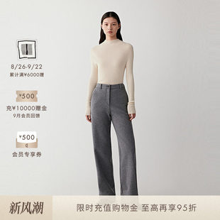 原版之禾经典【易打理系列】ICICLE之禾女秋美丽诺羊毛高领无缝针