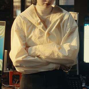 原版爱情没有神话林展翘同款衬衫上衣春秋连帽百搭衬衣女衣服潮