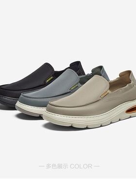 百思图2025夏季新款男鞋简约通勤布鞋厚底轻便舒适男休闲鞋EYD07