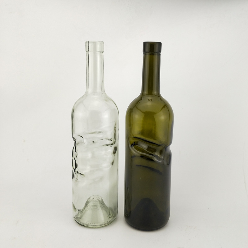 新款创意750ML红酒瓶上帝之手葡萄酒瓶玻璃空酒瓶自酿酒瓶果酒瓶