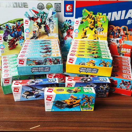 启蒙积木幻影战警察合体机器人男孩小玩具批发机甲六合一变形机甲