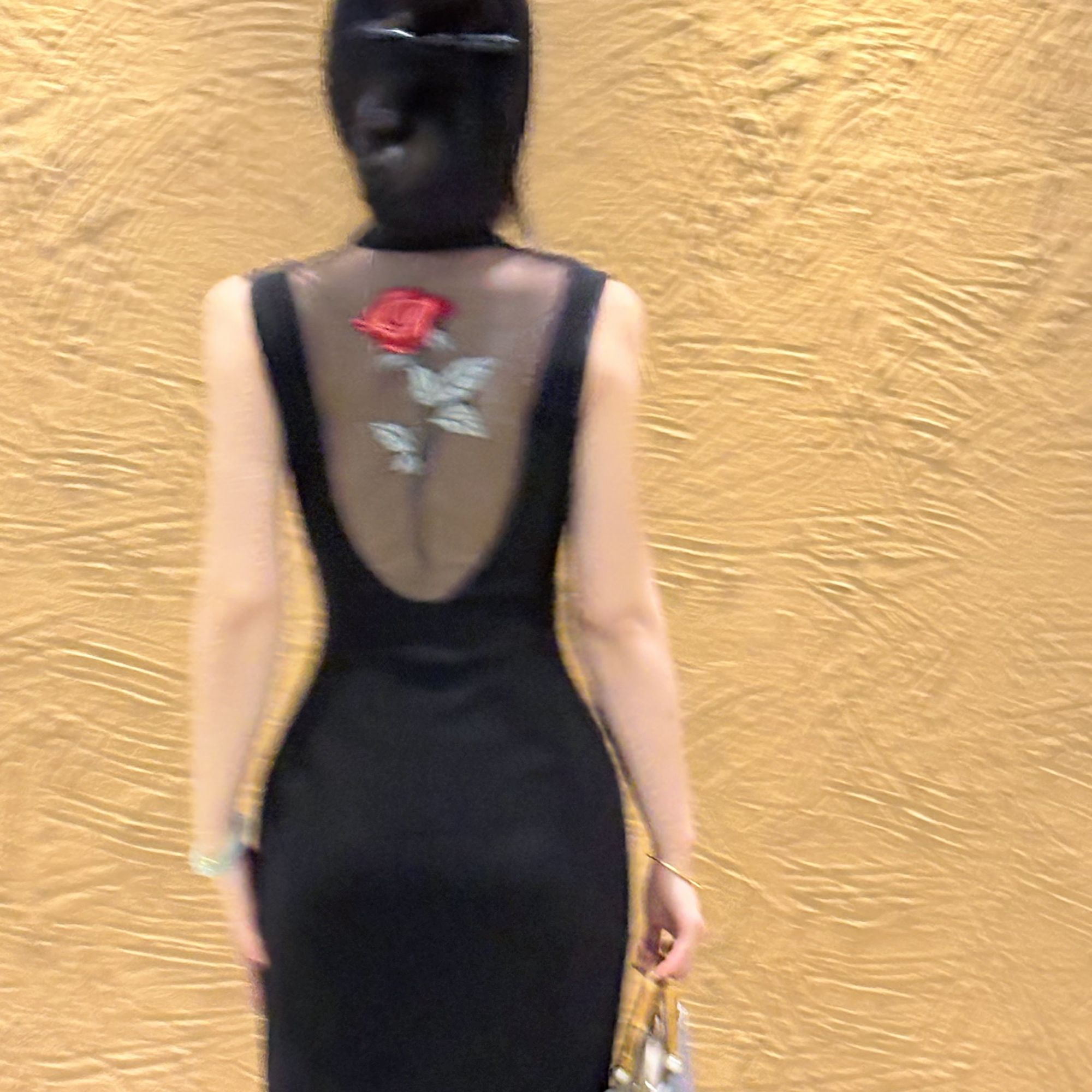 画报夫人原创自制国风显瘦复古新中式刺绣旗袍 后背玫瑰