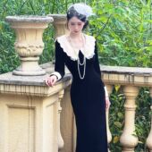 LHMknk1画报夫人原创自制秋冬丝绒法复古浪漫鱼尾裙 喀秋莎 秋天