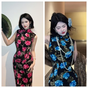 画报夫人原创新中式美艳手工旗袍港工乔其纱旗袍 百花争艳合集