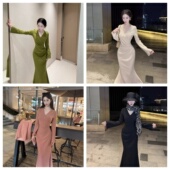 弹力西装 画报夫人原创自制秋冬重工弹力西装 鱼尾裙 鱼尾裙合集