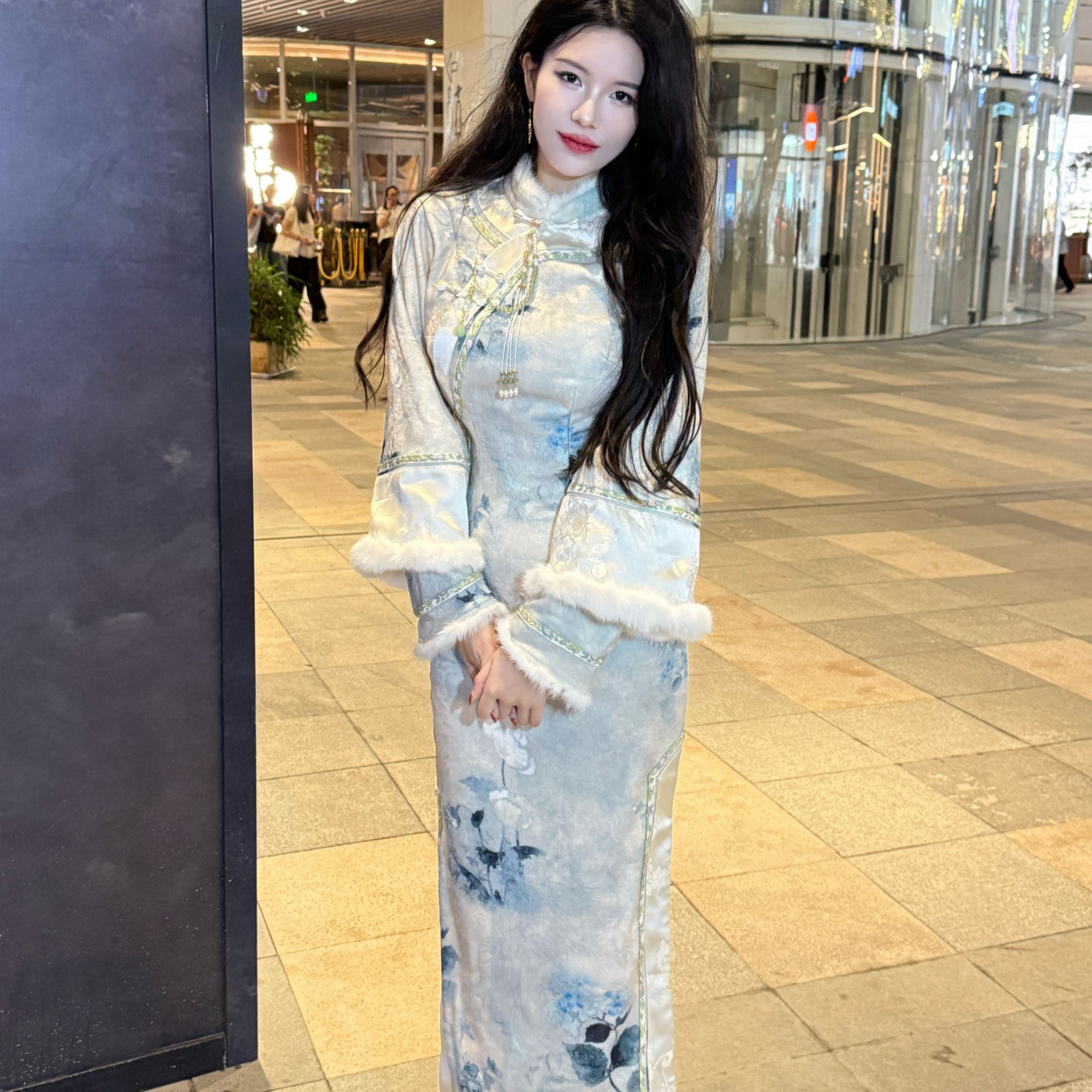 画报夫人原创自制国风新中式改良旗袍连衣裙 清宫晚香玉