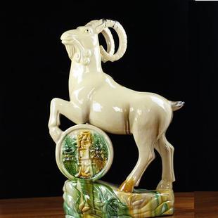 白色陶瓷羊摆件化解补角房屋缺西南角黄色三阳开泰生肖羊吉祥物