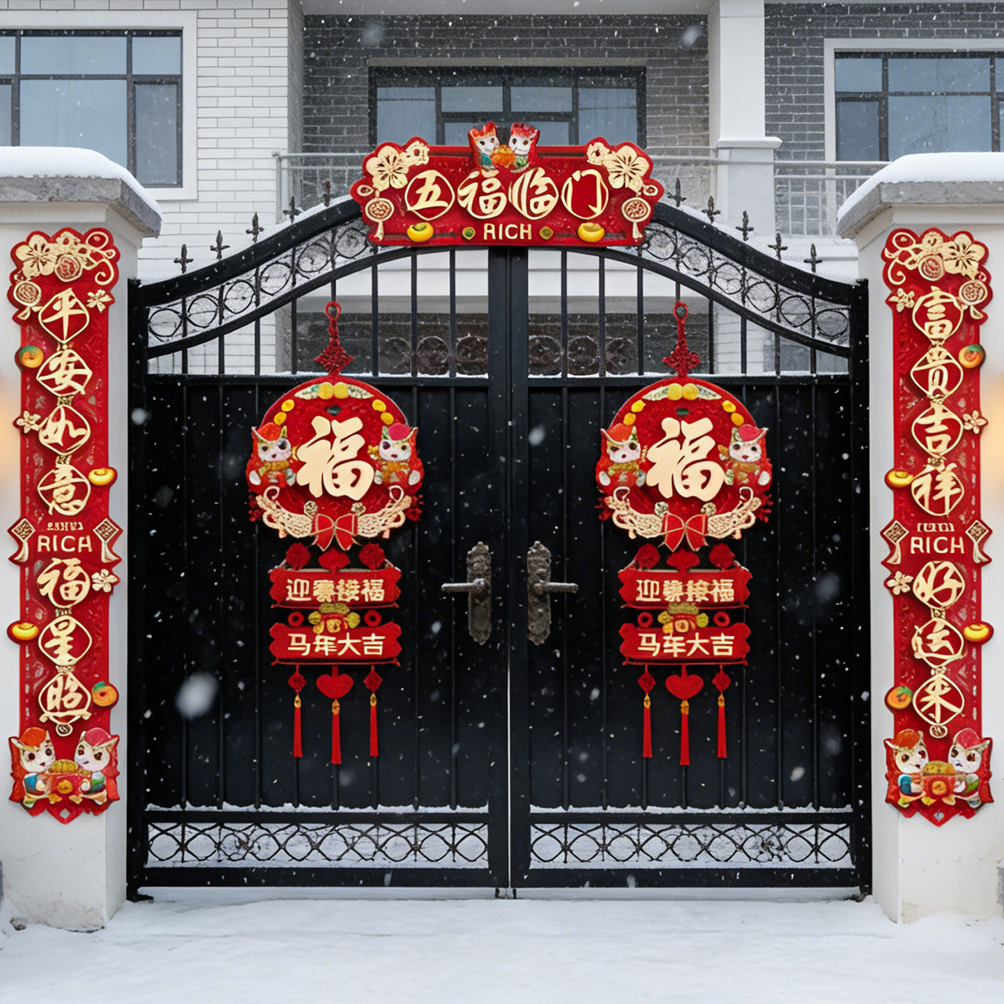 农村大门春联2026年新款大对联直绒布自建房磁吸马年过节装饰布置,节庆用品/礼品,对联,淘宝优惠券,粉丝福利购,淘宝优惠卷