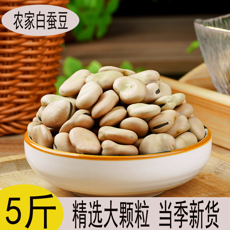 白蚕豆5斤新货白皮蚕豆农家新豆云南大蚕豆生蚕豆大粒型农家自种