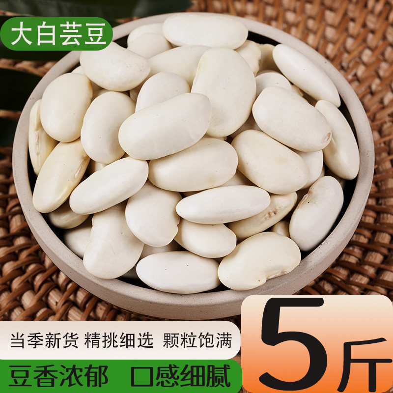 大白芸豆5斤农家自种正宗易煮清香软糯豆子新鲜芸豆云南大白豆