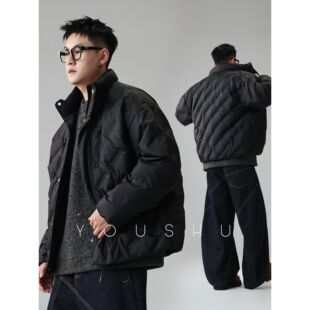 90白鸭绒压印轻薄羽绒服男冬季2025新款宽松潮牌大码外套