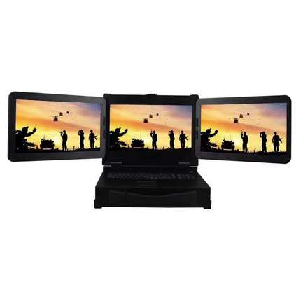 加固三屏笔记本 vmix三屏切换台 三屏导播一体机 三屏一体机定制