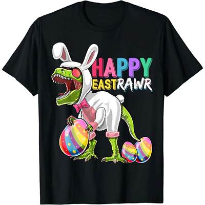 Funny Easter Eggs T-shirt For Men Happy Eastrawr T Rex