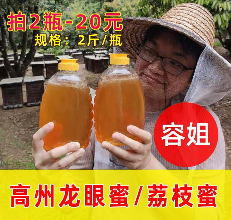 容姐择食高州农家纯正龙眼桂圆荔枝蜂蜜天然野生春奶茶店专用原蜜 传统滋补营养品 蜂蜜 原图主图