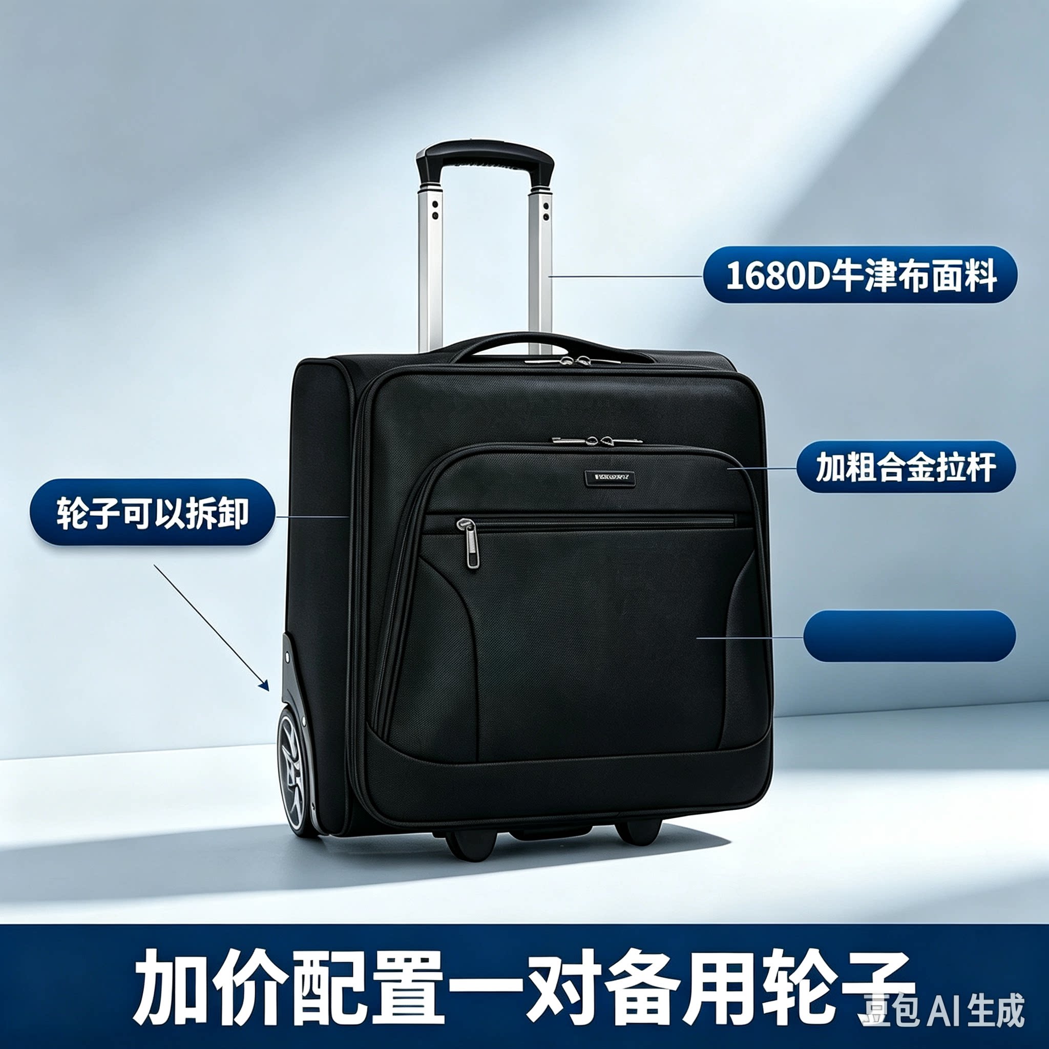 新款牛津布耐磨轮子可拆可登机轻