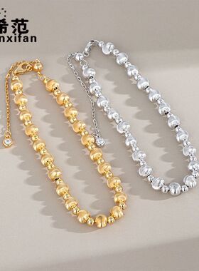 s925纯银流光幻影爆闪猫眼圆珠手链女珠串转运珠国风串珠百搭轻奢