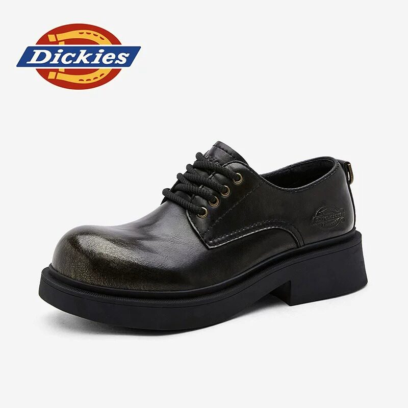 Dickies男鞋2026新款夏季透气男式全黑真皮皮鞋德比鞋男士休闲鞋