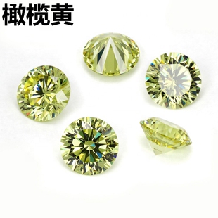 圆形橄榄黄锆石裸石黄钻小碎钻镶嵌配石仿钻戒指耳钉裸钻美甲diy