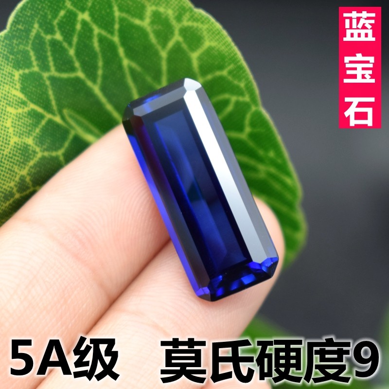 5A级皇家蓝宝石裸石长方形坦桑石戒面裸钻深蓝色戒指吊坠耳钉diy图片