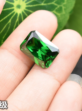 5A级哥伦比亚祖母绿裸石长方形戒面宝石碧玺绿色戒指吊坠镶嵌主石