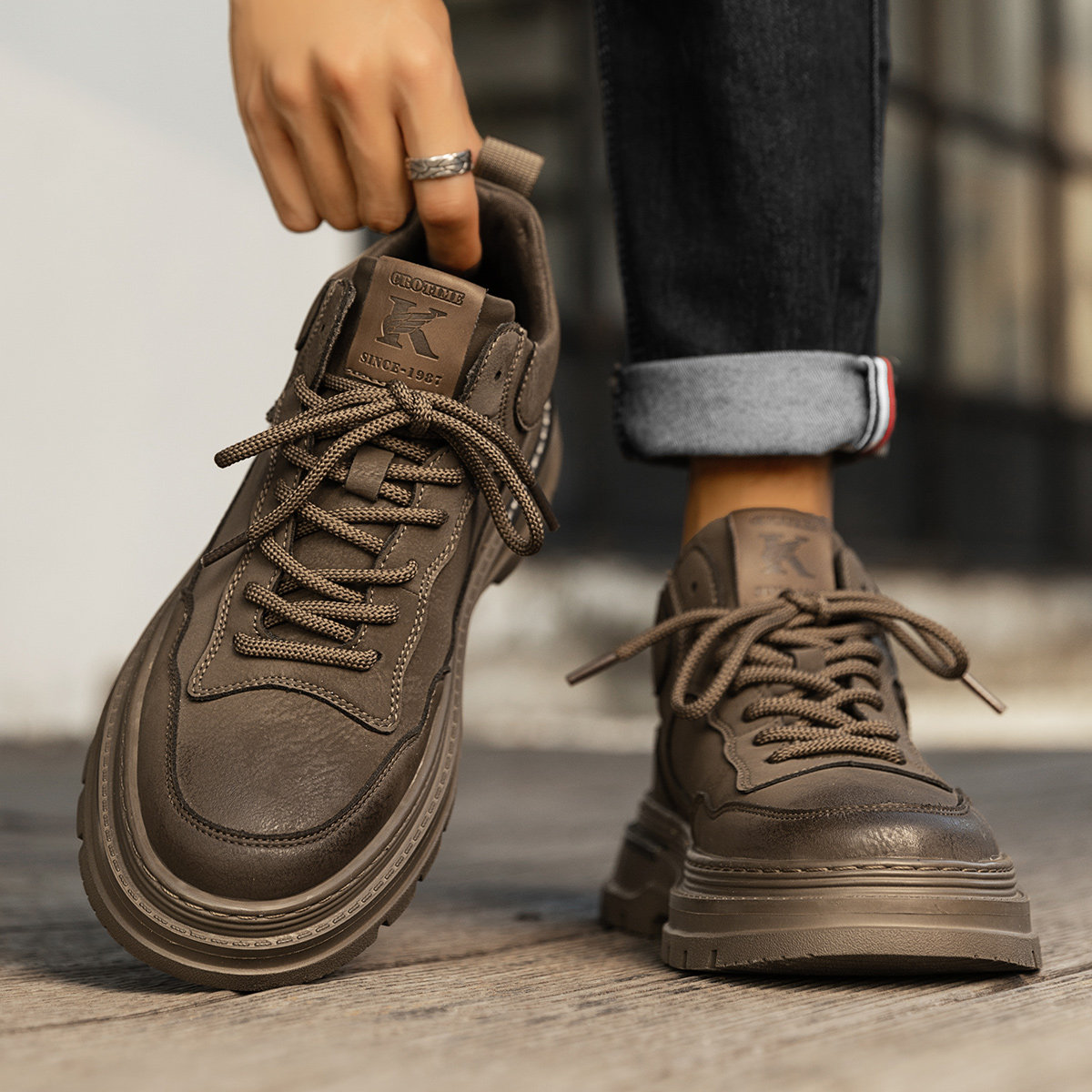 特大码男士工装靴男款厚底复古马丁靴45加绒46保暖47冬季48短靴49,流行男鞋,马丁靴,淘宝优惠券,粉丝福利购,淘宝优惠卷