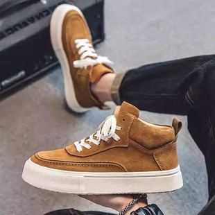 大码男鞋秋冬季新款45高帮运动板鞋46运动潮流47真皮加绒马丁靴48