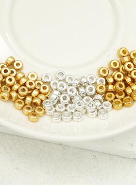 14k包金保色桶珠圆柱3*5mm隔珠光面手链项链diy手工材料串珠