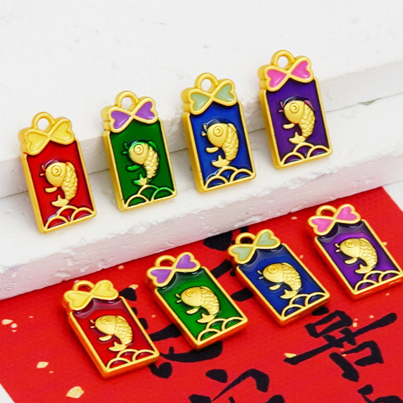 强保色古法金方形四色鲤鱼转运吊牌diy手链项链吊坠饰品配件,饰品/流行首饰/时尚饰品新,其他DIY饰品配件,淘宝优惠券,粉丝福利购,淘宝优惠卷