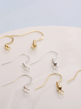 18K包金镀真金保色14K浅金色耳钩配件手工diy耳饰品耳环手作材料