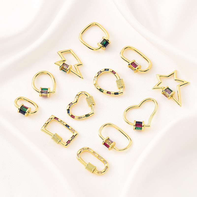 18k铜镀轻奢彩锆旋转螺丝扣钥匙扣防丢链接扣配件DIY饰品挂扣配件,饰品/流行首饰/时尚饰品新,其他DIY饰品配件,淘宝优惠券,粉丝福利购,淘宝优惠卷