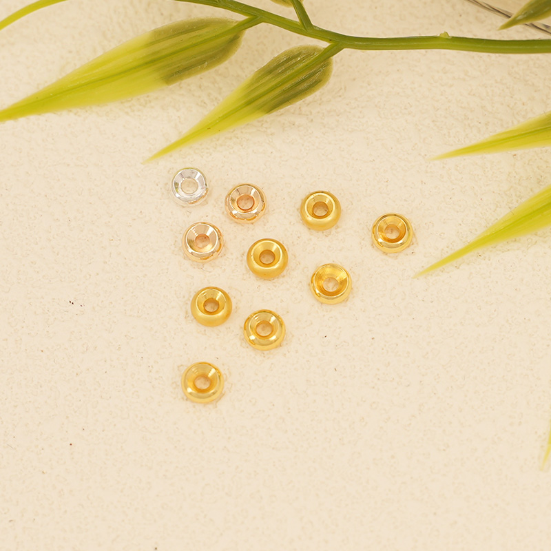 手工保色diy车轮隔珠铜镀哑金