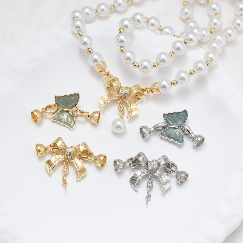 铜镀保色滴油蝴蝶结蝴蝶扣连接扣