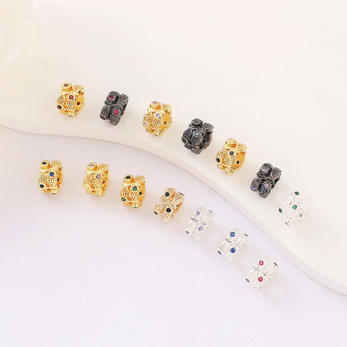 18K包金保色镶锆石双层隔片隔珠