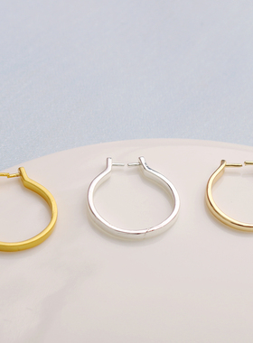 18K14K银保色哑金戒指戒圈托耳夹子卡扣开口diy手链项链手工饰品