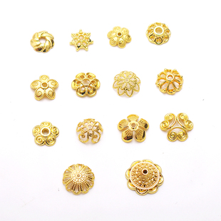 12MM花托帽托珠垫片diy手链项链饰品配件 18K铜镀保色多款