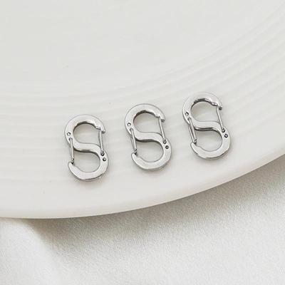 不锈钢弹簧8字连接扣白K保色
