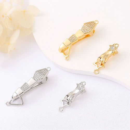 高保色镶嵌锆石扣项链手链连接扣