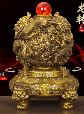 龙转干 干坤摆件时来运转招财水晶球客厅店铺公司办公室玄关开 �