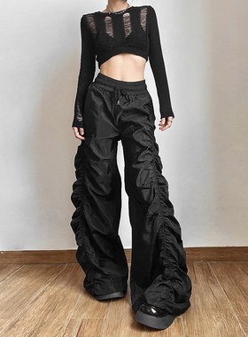 #Sisjuly# it girl潮人bi备超显瘦高腰显腿长堆堆裤女 百搭休闲裤