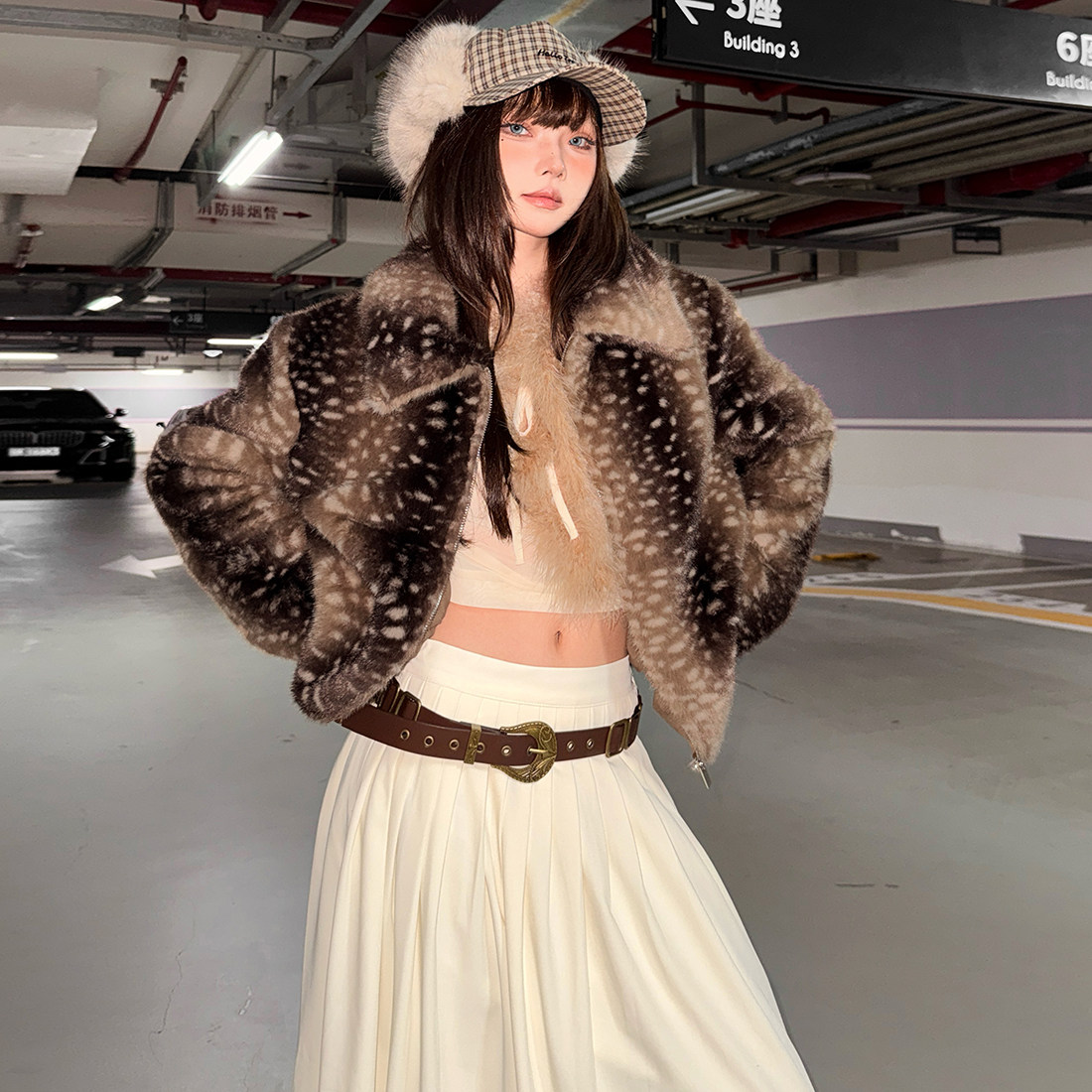 #Sisjuly#冬日雪原小麋鹿 仿皮草毛茸茸翻领初秋时尚长袖短外套女,女装/女士精品,短外套,淘宝优惠券,粉丝福利购,淘宝优惠卷